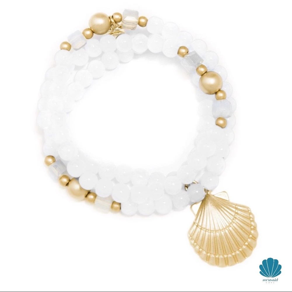 MALIBU LUCITE WRAP BRACELET - WHITE
